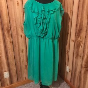 Kelly green ruffle dress